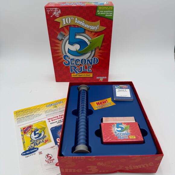 5 Five Second Rule 10th Anniversary Just Spit it Out Board Game Complete NIB - Picture 5 of 6